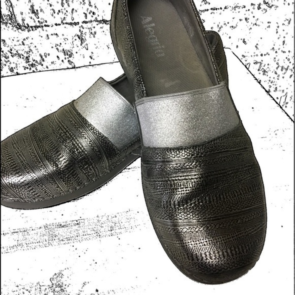 ALEGRIA SLIVER LEATHER SLIP ON